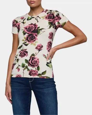 L'AGENCE Ressi Short-Sleeve Rose Tee | Thumbnail 5 L'AGENCE Ressi Short-Sleeve Rose Tee | Thumbnail 5