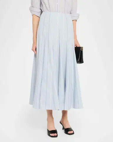 Polo Ralph Lauren Striped Godet Cotton Poplin Midi Skirt | Thumbnail 4 Polo Ralph Lauren Striped Godet Cotton Poplin Midi Skirt | Thumbnail 4