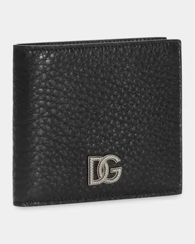 Dolce & Gabbana Men's Monogram Plaque Leather Bifold Wallet | Thumbnail 4 Dolce & Gabbana Men's Monogram Plaque Leather Bifold Wallet | Thumbnail 4