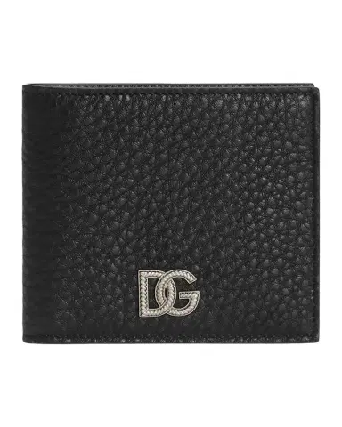 Dolce & Gabbana Men's Monogram Plaque Leather Bifold Wallet | Thumbnail 1 Dolce & Gabbana Men's Monogram Plaque Leather Bifold Wallet | Thumbnail 1