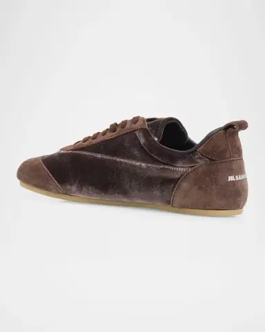 Jil Sander Etage Velvet and Suede Low-Top Sneakers | Thumbnail 2 Jil Sander Etage Velvet and Suede Low-Top Sneakers | Thumbnail 2