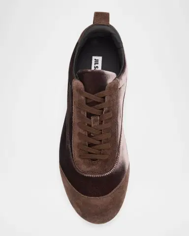 Jil Sander Etage Velvet and Suede Low-Top Sneakers | Thumbnail 4 Jil Sander Etage Velvet and Suede Low-Top Sneakers | Thumbnail 4