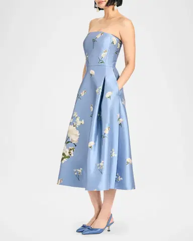 SACHIN BABI Shay Strapless Floral-Print Stretch Mikado Dress | Thumbnail 6 SACHIN BABI Shay Strapless Floral-Print Stretch Mikado Dress | Thumbnail 6
