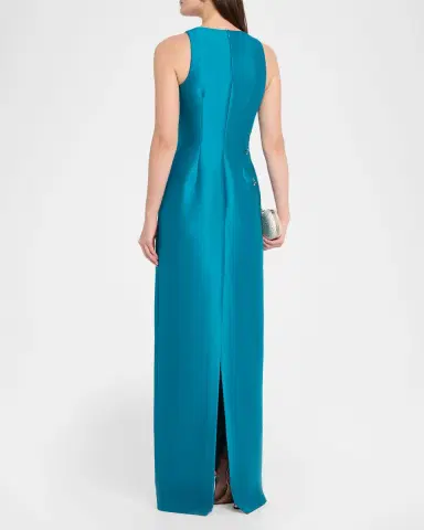 BADGLEY MISCHKA Beaded Floral Applique Column Gown | Thumbnail 3 BADGLEY MISCHKA Beaded Floral Applique Column Gown | Thumbnail 3
