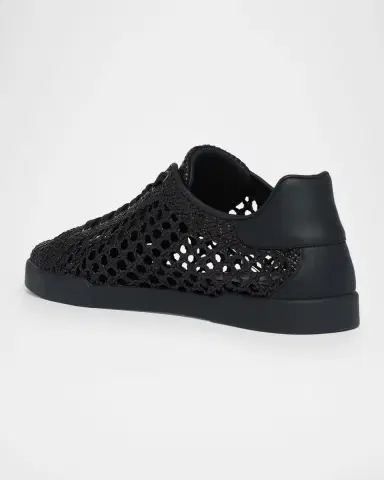 Dolce & Gabbana Men's Portofino Open-Weave Low-Top Sneakers | Thumbnail 4 Dolce & Gabbana Men's Portofino Open-Weave Low-Top Sneakers | Thumbnail 4