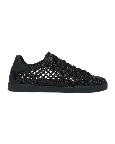 Dolce & Gabbana Men's Portofino Open-Weave Low-Top Sneakers | Thumbnail 1 Dolce & Gabbana Men's Portofino Open-Weave Low-Top Sneakers | Thumbnail 1