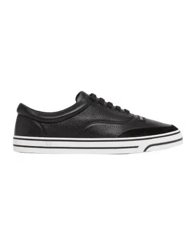 Dolce & Gabbana Men's Grained Leather Label Low-Top Sneakers | Thumbnail 1 Dolce & Gabbana Men's Grained Leather Label Low-Top Sneakers | Thumbnail 1