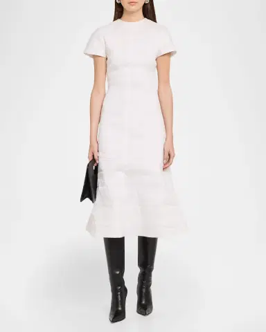 Brandon Maxwell The Ridley Short-Sleeve Midi Dress | Thumbnail 2 Brandon Maxwell The Ridley Short-Sleeve Midi Dress | Thumbnail 2