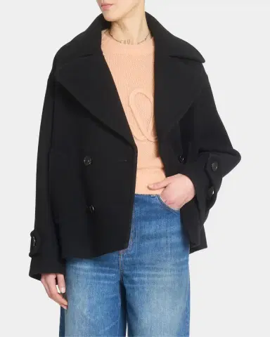 Chloé Double-Breasted Wool Short Coat | Thumbnail 4 Chloé Double-Breasted Wool Short Coat | Thumbnail 4