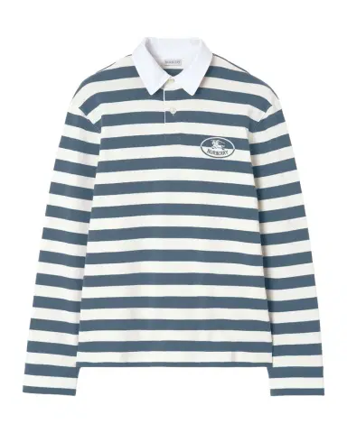 Burberry Men's Striped Cotton Rugby Polo Shirt | Thumbnail 1 Burberry Men's Striped Cotton Rugby Polo Shirt | Thumbnail 1
