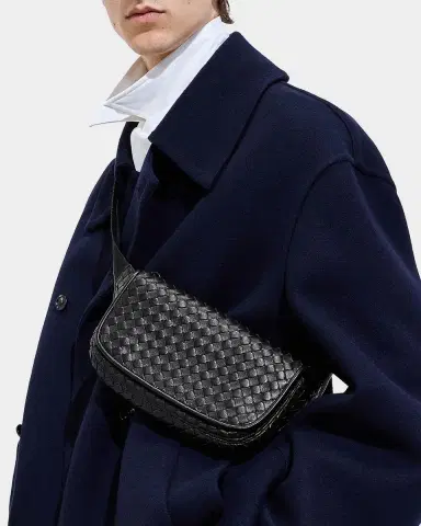 Bottega Veneta Men's Veneto Intrecciato Leather Sling Bag | Thumbnail 3 Bottega Veneta Men's Veneto Intrecciato Leather Sling Bag | Thumbnail 3