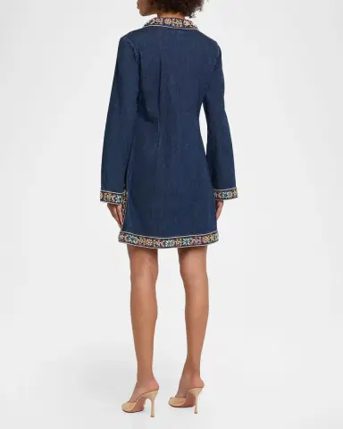 Cinq à Sept Pierson Embroidered Denim Mini Dress | Thumbnail 3 Cinq à Sept Pierson Embroidered Denim Mini Dress | Thumbnail 3