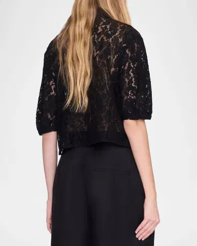 Anine Bing Shayna Lace Crop Top | Thumbnail 3 Anine Bing Shayna Lace Crop Top | Thumbnail 3