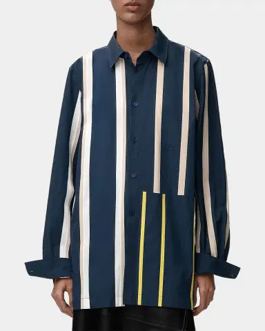 Loewe Stripe Paneled Button-Down Shirt | Thumbnail 4 Loewe Stripe Paneled Button-Down Shirt | Thumbnail 4