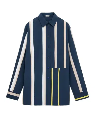 Loewe Stripe Paneled Button-Down Shirt | Thumbnail 1 Loewe Stripe Paneled Button-Down Shirt | Thumbnail 1