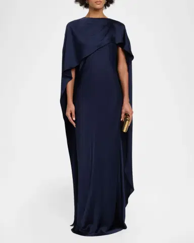 Simkhai Izel Satin Cape Dress | Thumbnail 2 Simkhai Izel Satin Cape Dress | Thumbnail 2