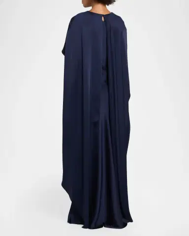 Simkhai Izel Satin Cape Dress | Thumbnail 3 Simkhai Izel Satin Cape Dress | Thumbnail 3