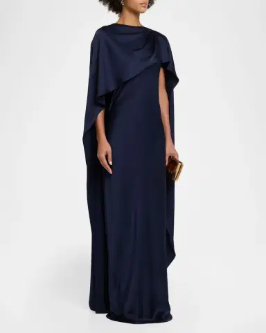 Simkhai Izel Satin Cape Dress | Thumbnail 4 Simkhai Izel Satin Cape Dress | Thumbnail 4