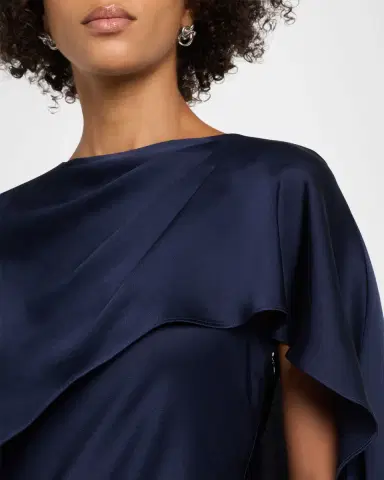 Simkhai Izel Satin Cape Dress | Thumbnail 5 Simkhai Izel Satin Cape Dress | Thumbnail 5