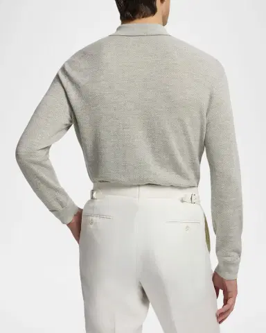 Ralph Lauren Purple Label Men's Cashmere-Linen Polo Sweater | Thumbnail 3 Ralph Lauren Purple Label Men's Cashmere-Linen Polo Sweater | Thumbnail 3