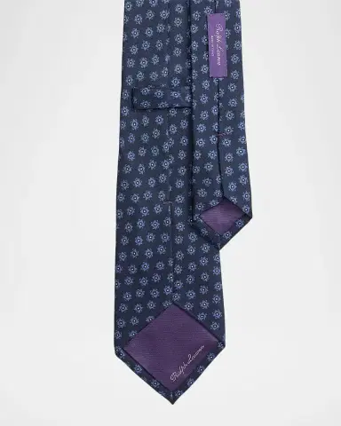 Ralph Lauren Purple Label Men's Geometric-Print Silk Tie | Thumbnail 4 Ralph Lauren Purple Label Men's Geometric-Print Silk Tie | Thumbnail 4