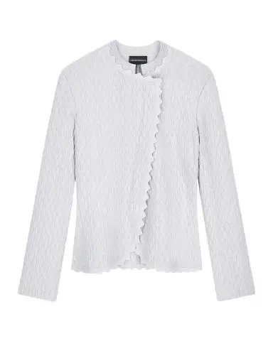 Emporio Armani Wavy Textured Double Ottoman Blazer | Thumbnail 1 Emporio Armani Wavy Textured Double Ottoman Blazer | Thumbnail 1