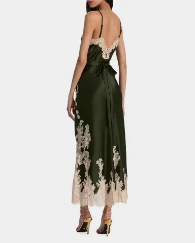 ALICE + OLIVIA Julietta Cutaway Lace-Trim Satin Dress | Thumbnail 3 ALICE + OLIVIA Julietta Cutaway Lace-Trim Satin Dress | Thumbnail 3