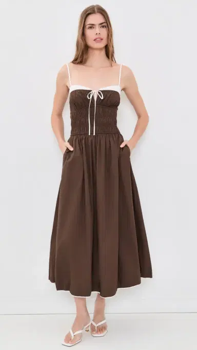 NIA Thomas Midi Dress Coffee | Thumbnail 2 NIA Thomas Midi Dress Coffee | Thumbnail 2