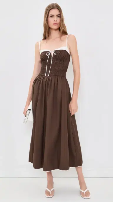 NIA Thomas Midi Dress Coffee | Thumbnail 5 NIA Thomas Midi Dress Coffee | Thumbnail 5