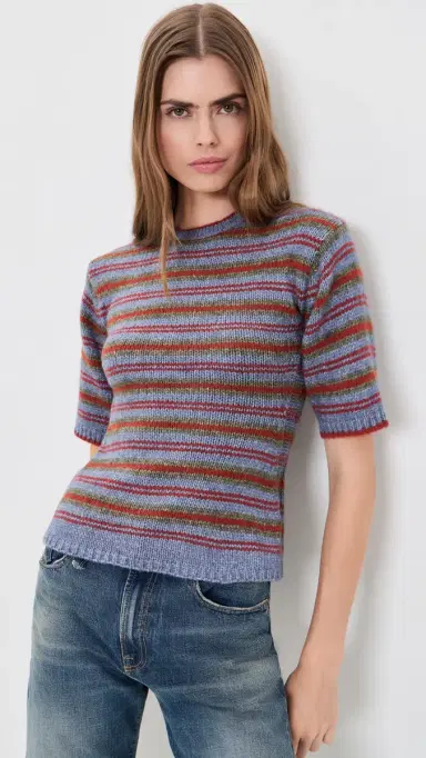 Proenza Schouler White Label Dana tripe weater Periwinkle tripe | Thumbnail 2 Proenza Schouler White Label Dana tripe weater Periwinkle tripe | Thumbnail 2