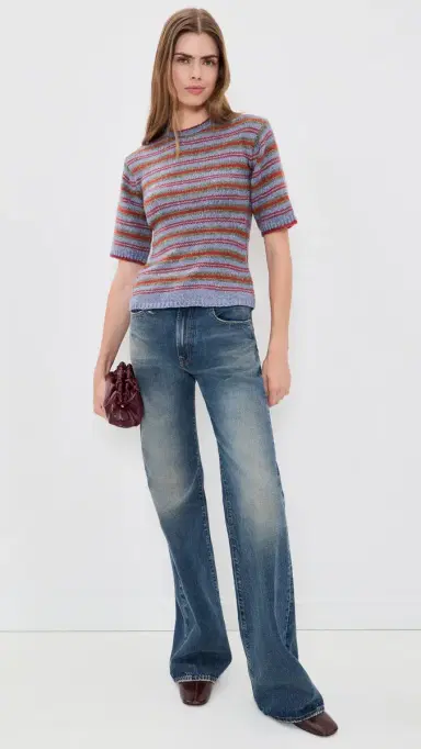 Proenza Schouler White Label Dana tripe weater Periwinkle tripe | Thumbnail 5 Proenza Schouler White Label Dana tripe weater Periwinkle tripe | Thumbnail 5