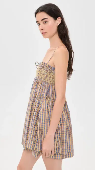 Damson Madder Marmalade Check Lilo Mini Dress | Thumbnail 4 Damson Madder Marmalade Check Lilo Mini Dress | Thumbnail 4