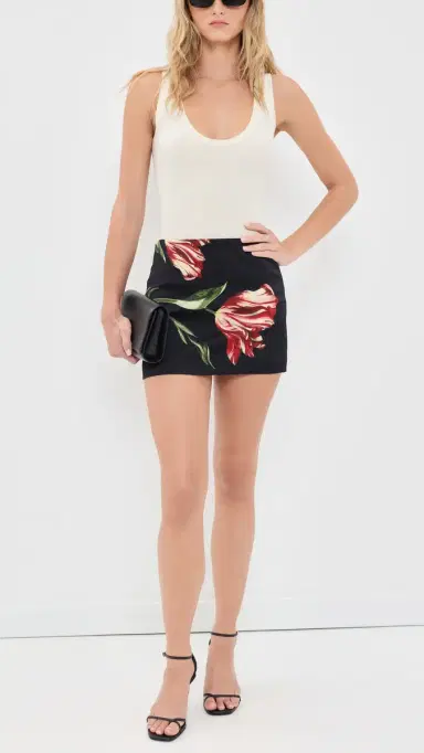 ALICE + OLIVIA Rubi Micro Skirt SOFT TULIP BLACK | Thumbnail 5 ALICE + OLIVIA Rubi Micro Skirt SOFT TULIP BLACK | Thumbnail 5