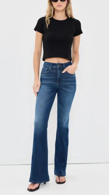 Good American Soft Tech Flare Good Legs Jeans Indigo33 | Thumbnail 5 Good American Soft Tech Flare Good Legs Jeans Indigo33 | Thumbnail 5