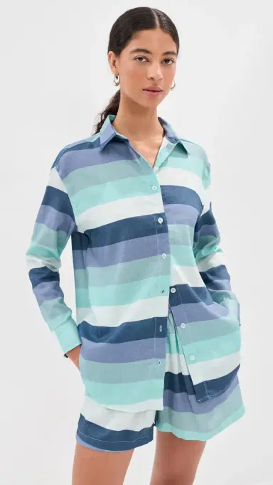 LE BOP Ombre Button Down Shirt OCEAN OMBRE | Thumbnail 2 LE BOP Ombre Button Down Shirt OCEAN OMBRE | Thumbnail 2