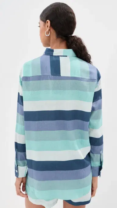 LE BOP Ombre Button Down Shirt OCEAN OMBRE | Thumbnail 3 LE BOP Ombre Button Down Shirt OCEAN OMBRE | Thumbnail 3