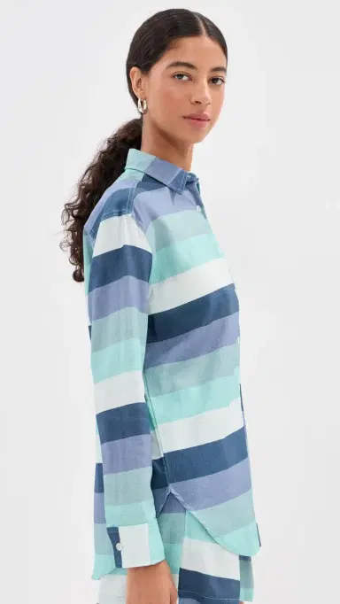 LE BOP Ombre Button Down Shirt OCEAN OMBRE | Thumbnail 4 LE BOP Ombre Button Down Shirt OCEAN OMBRE | Thumbnail 4