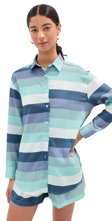 LE BOP Ombre Button Down Shirt OCEAN OMBRE | Thumbnail 1 LE BOP Ombre Button Down Shirt OCEAN OMBRE | Thumbnail 1