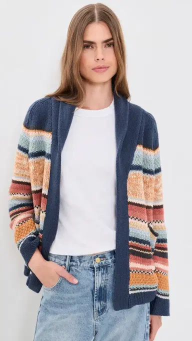 The Great. The Mountain Lodge Cardigan Taos Stripe | Thumbnail 2 The Great. The Mountain Lodge Cardigan Taos Stripe | Thumbnail 2