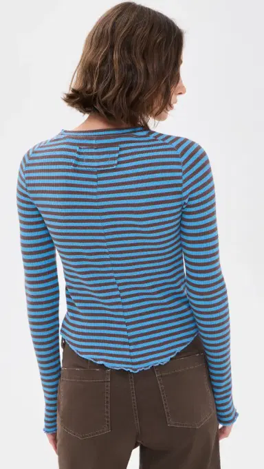 Free People Easy Does It tripe Tee Blue Combo | Thumbnail 3 Free People Easy Does It tripe Tee Blue Combo | Thumbnail 3
