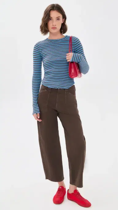 Free People Easy Does It tripe Tee Blue Combo | Thumbnail 5 Free People Easy Does It tripe Tee Blue Combo | Thumbnail 5