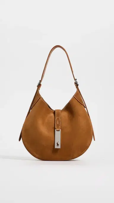 Polo Ralph Lauren Suede Polo ID Small Shoulder Bag Turmeric One Size | Thumbnail 2 Polo Ralph Lauren Suede Polo ID Small Shoulder Bag Turmeric One Size | Thumbnail 2