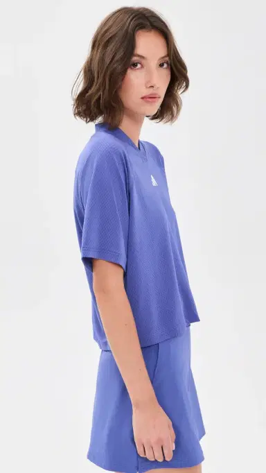 Adidas Golf Beyond Climacool V Neck Top Dual Indigo M | Thumbnail 4 Adidas Golf Beyond Climacool V Neck Top Dual Indigo M | Thumbnail 4