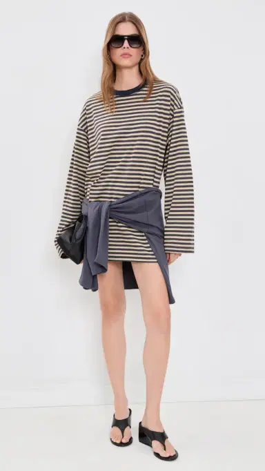 LIONESS Bloom T-Shirt Mini Dress Beige tripe | Thumbnail 6 LIONESS Bloom T-Shirt Mini Dress Beige tripe | Thumbnail 6
