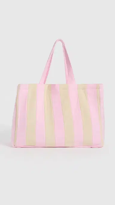 Stoney Clover Lane Large Everything Tote Pink & White Stripe One Size | Thumbnail 2 Stoney Clover Lane Large Everything Tote Pink & White Stripe One Size | Thumbnail 2
