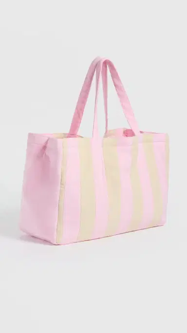 Stoney Clover Lane Large Everything Tote Pink & White Stripe One Size | Thumbnail 4 Stoney Clover Lane Large Everything Tote Pink & White Stripe One Size | Thumbnail 4