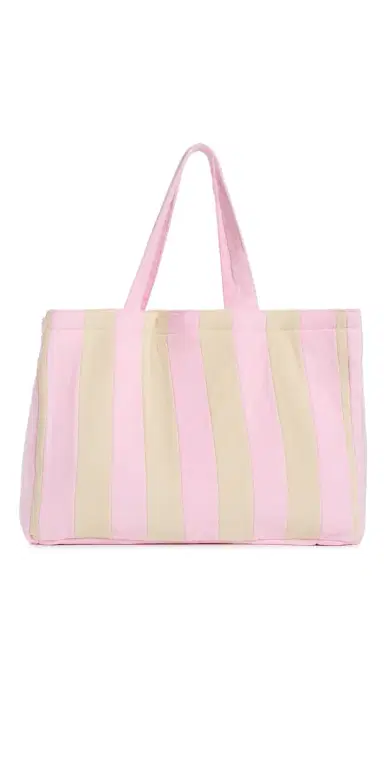 Stoney Clover Lane Large Everything Tote Pink & White Stripe One Size | Thumbnail 1 Stoney Clover Lane Large Everything Tote Pink & White Stripe One Size | Thumbnail 1
