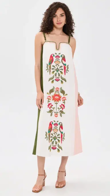 FARM Rio Cross Stitch Embroidered axi Dress ulti | Thumbnail 2 FARM Rio Cross Stitch Embroidered axi Dress ulti | Thumbnail 2