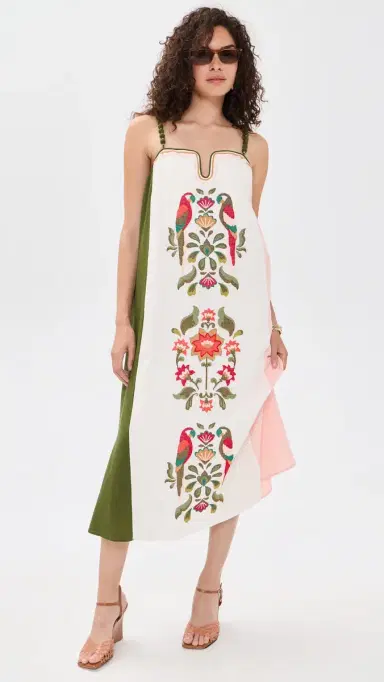 FARM Rio Cross Stitch Embroidered axi Dress ulti | Thumbnail 5 FARM Rio Cross Stitch Embroidered axi Dress ulti | Thumbnail 5