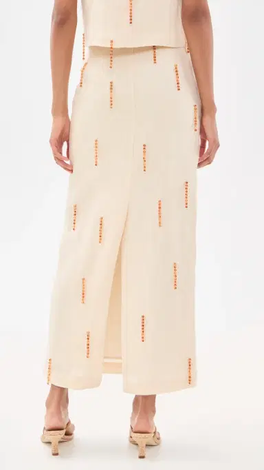 VRG GRL Devyn inen Midi Skirt Cream | Thumbnail 3 VRG GRL Devyn inen Midi Skirt Cream | Thumbnail 3